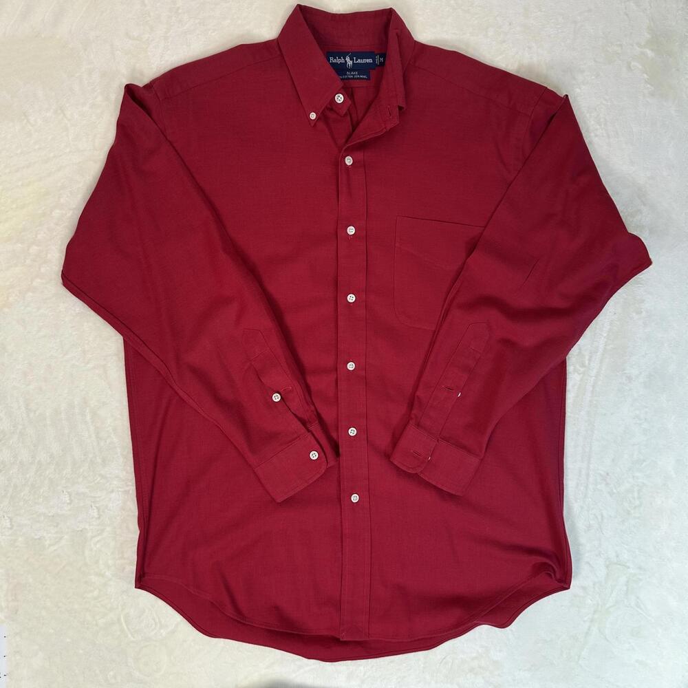Ralph Lauren Men's Red Blake Long Sleeve Button-Down Shirt